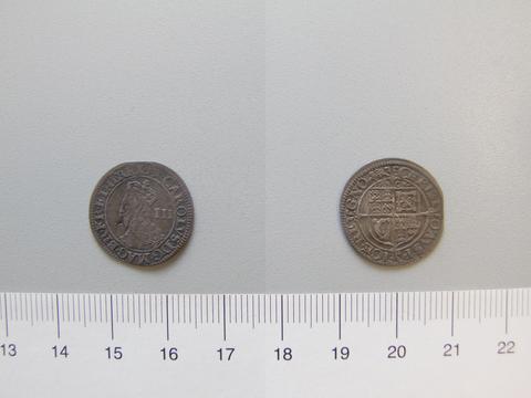 Charles I, King of England, Threepence of Charles I, King of England from York, 1643–44