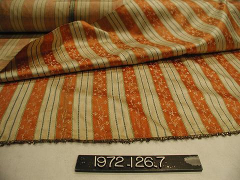Unknown, Orange and ivory silk weave, ca. 1785