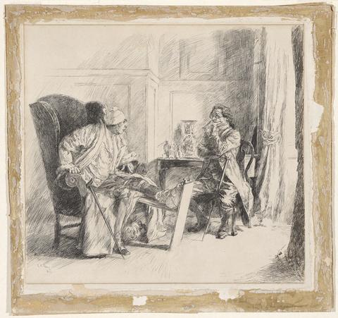 Edwin Austin Abbey, "And every pang that folly pays to pride," sketch for Oliver Goldsmith's "The Deserted Village", 1891