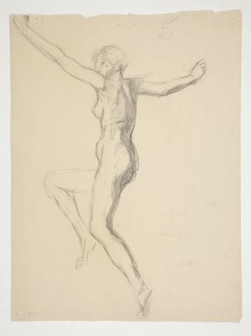 Edwin Austin Abbey, Figure study for "The Hours" - (9 am?): sketch for mural for the state capitol building in Harrisburg, Pennsylvania, 1902-1911 (completed by John Singer Sargent), n.d.