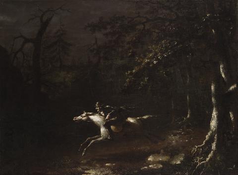John Quidor, Ichabod Crane Flying from the Headless Horseman, ca. 1828
