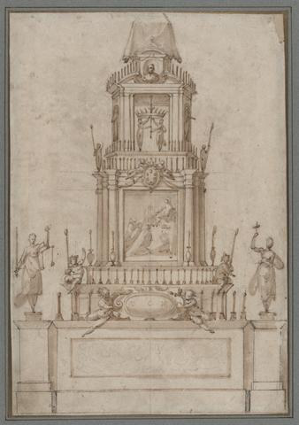 Jacopo Zucchi, Design for a Catafalque for Cosimo I de' Medici, 1574