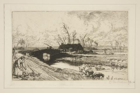 Auguste Lepère, Le petit pont (Vendée) (The Little Bridge [Vendee]), 1913