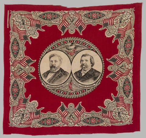 S. H. Greene & Sons, James Blaine and John Logan Bandanna, 1884