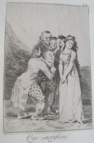 Francisco Goya, Que sacrificio! (What a Sacrifice!), pl. 14 from the series Los caprichos, 1797–98 (edition of 1881–86)
