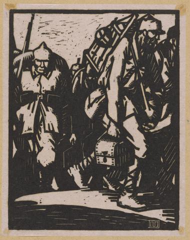 Maurice Duvalet, Untitled [Marching soldiers], 1914–18