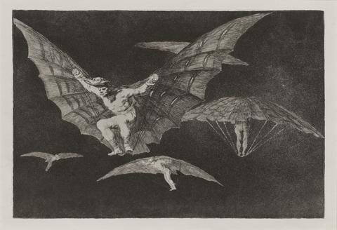Francisco Goya, Modo de volar (A Way of Flying), also known as Donde hay ganas hay maña (Where There's a Will There's a Way), from the series Los disparates (The Follies/Irrationalities), ca. 1816–19, published 1864 (first edition)