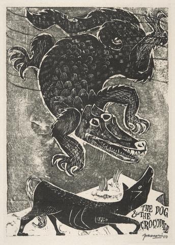 Antonio Frasconi, The Dog and The Crocodile, 1950