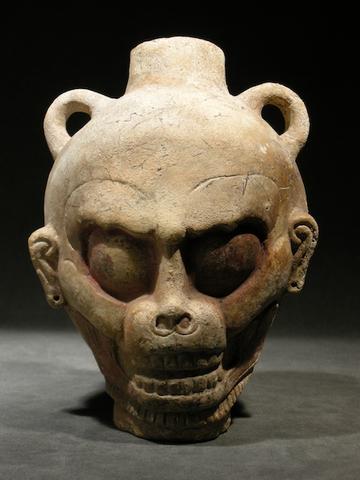Unknown, Vessel in the Shape of a Monkey Skull, A.D. 600–900