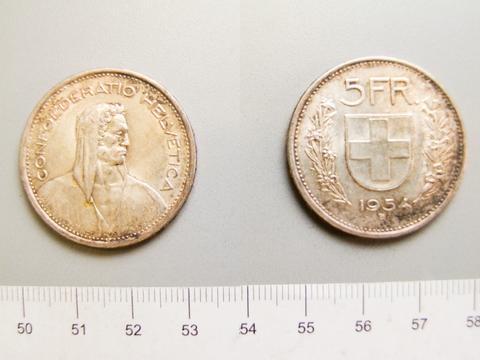 Bern, 5 Francs from Bern, 1954