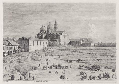 Canaletto (Giovanni Antonio Canal), S. Giustina in prà della Vale (Santa Giustina in Prato della Vale), from the series Vedute (Views), 1741–44