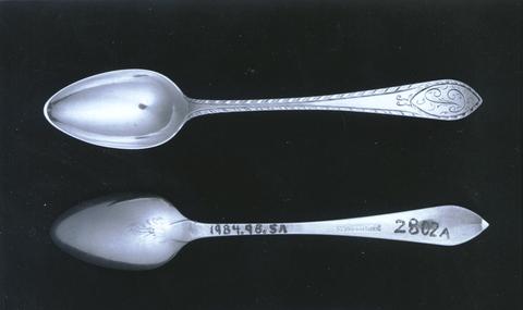 Samuel Drowne II, Two teaspoons, ca. 1800