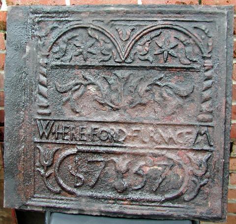 Hereford Furnace, Stove plate, "Hereford of 1757", 1757