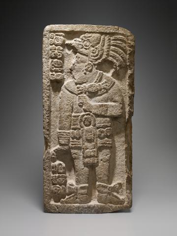Unknown, Panel carved with male figure and inscription, A.D. 650–750