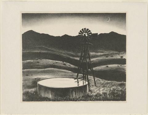 Peter Hurd, Untitled (windmill), 20th century