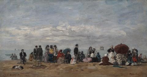 Eugène Louis Boudin, The Beach at Trouville, 1871