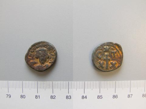 Constans II, Emperor of Byzantium, 1/2 Follis (20 Nummi) of Constans II, Emperor of Byzantium from Carthage, A.D. 647–59