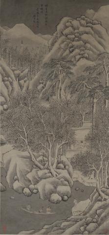 Liu Yuanqi, Returning with a Crane on a Snowy Evening, 1631