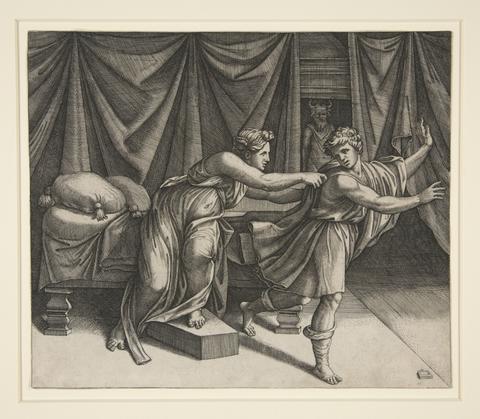 Marcantonio Raimondi, Joseph and Potiphar's Wife, ca. 1515–20