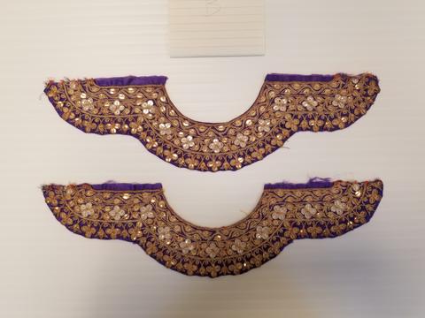 Unknown, Five pairs of embroidered satin bands, early 20th century