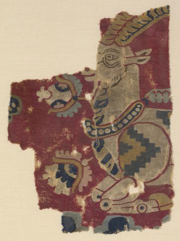 Unknown, Textile Fragment with an Ibex, 6th–early 7th century c.e.