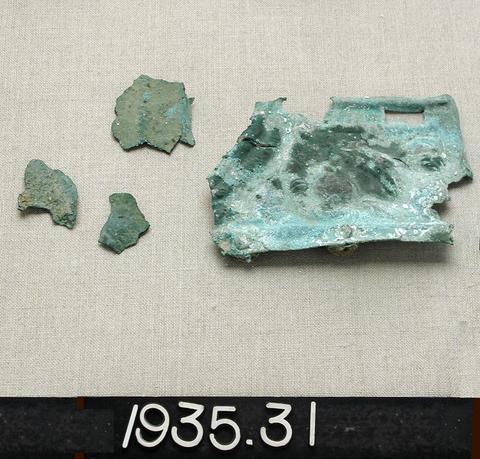 Unknown, Fragment of a copper alloy scale cuirass, ca. 323 B.C.–A.D. 256