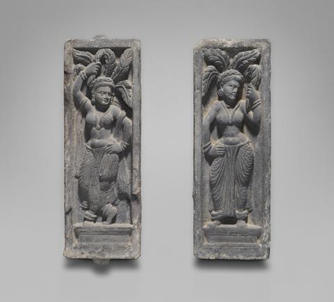 Unknown, Pair of panels with semi-divinities known as yakshis, 2nd–3rd century
