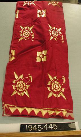 Unknown, Sash with printed design in gold, About 1930