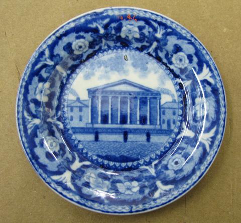 John and William Ridgway, Cup Plate with View of Second Bank of the United States, Philadelphia (commonly known as "Custom House"), 1820–30