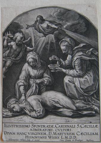 Hieronymus Wierix, The Death of Saint Cecilia, 1599–1605