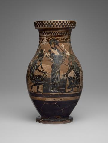 Unknown, Olpe with Ajax and Achilles Gaming in the Presence of Athena, ca. 500 B.C.