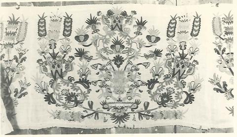 Unknown, part of a bed hanging, plain cloth, embroidered, n.d.