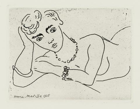 Henri Matisse, Buste de femme avec bracelets et collier (Bust-length Woman with Bracelets and Necklace), from Dessins (Drawings), 1925