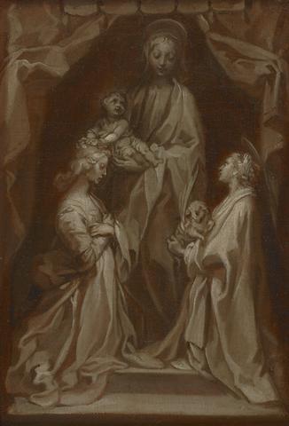 Francesco Vanni, Study for the Virgin and Child with Saints Cecilia and Agnes, ca. 1605