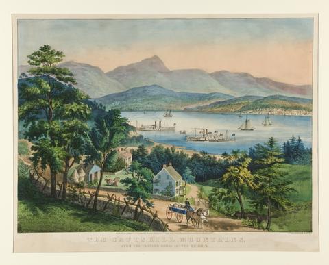 Currier & Ives, The Catskill Mountains from the eastern shore of the Hudson, 1860