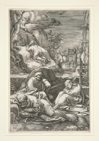 Hendrick Goltzius, The Agony in the Garden, plate 3 from the series The Passion of Christ, 1597
