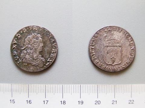 Louis XV, King of France, 1/4 Écu of Louis XV, King of France from Metz, 1722