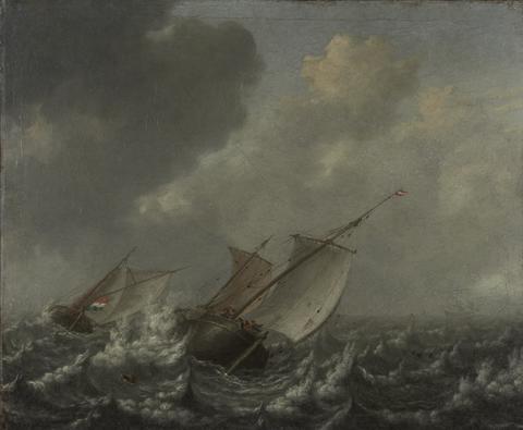 Jan Porcellis, Vessels on a Choppy Sea, 1620s