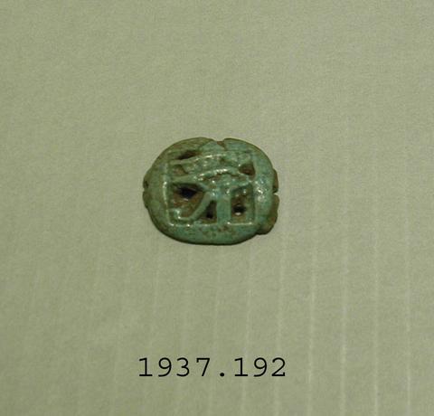 Unknown, Blue faience amulet of sacred eye of Horus, 760–330 B.C.