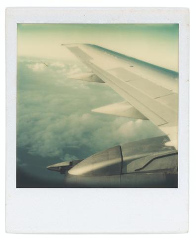 Walker Evans, Untitled [Wing and Clouds From Plane Window], 1973–74
