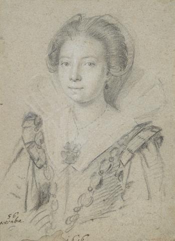 Ottavio Leoni, Portrait of a Young Lady of the House of Anjou, 1616