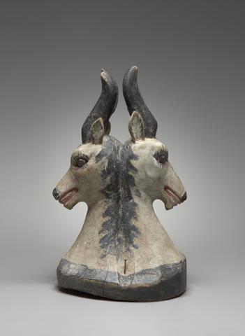 Headdress in the Form of a Janus Horned Animal Head, mid to late 20th century