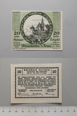 Spitz an der Donau, 20 Heller from Spitz an der Donau, Notgeld, 1920