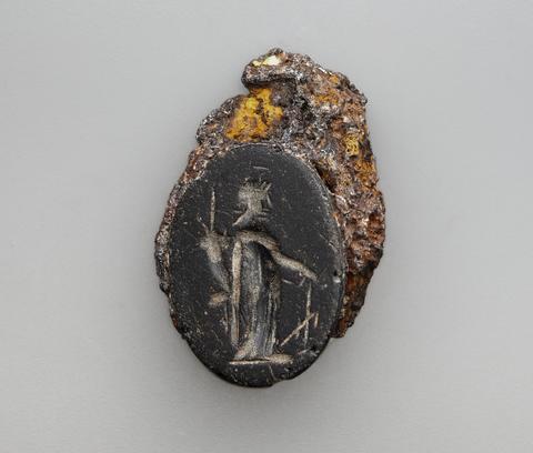 Carved Intaglio Gemstone with standing figure of Fortuna, 1st–2nd century A.D.