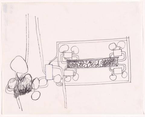 Hermann Nitsch, Early drawing for the Unterirdisches Theater (no. 569), ca. 1972