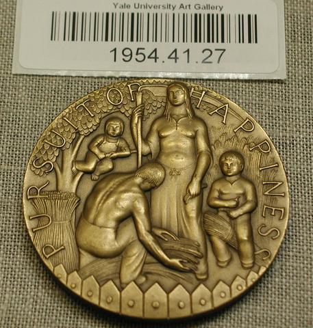 Thomas Gaetano Lo Medico, Medal for the Society of Medalists 38th Issue: Pursuit of Happiness, 1948