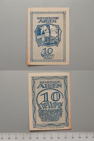 Aigen, 10 Heller from Aigen, redeemable 31 Oct. 1920, Notgeld, 1920