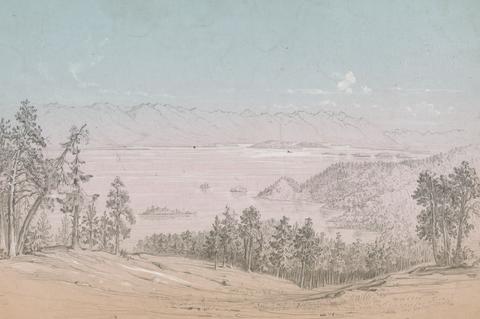 John Mix Stanley, Flathead Lake, Looking toward the South, 1854