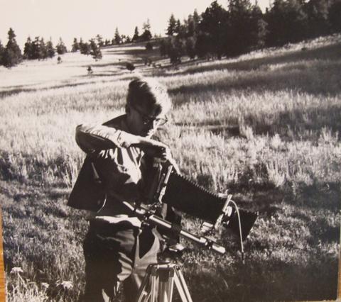 Kerstin Adams, Robert Adams photographing at the Calvert Ranch, west of Denver, 1965