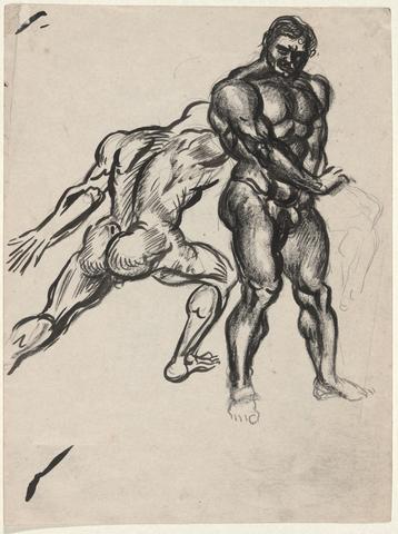 Reginald Marsh, Two Female Figures (recto); Two Male Figures (verso), early to mid-20th century